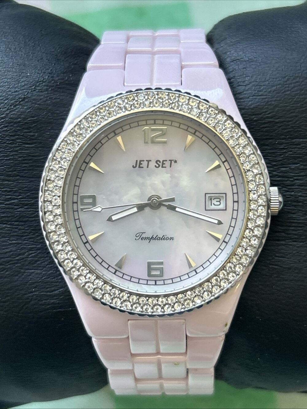Jet Set Pink MOP Dial Ceramic Band Women’s Quartz Watch